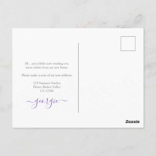 新しいホームガーデンフラワープランターの移動発表 ポストカード (裏面)