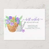 新しいホームガーデンフラワープランターの移動発表 ポストカード (正面)