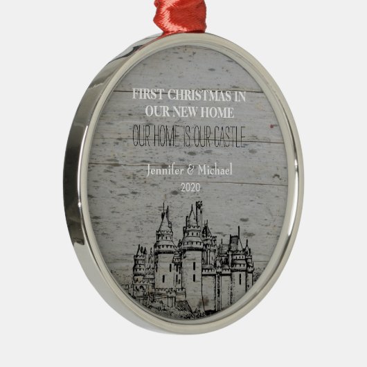 新しいホームキャッスルの初めてのクリスマス メタルオーナメント (右)