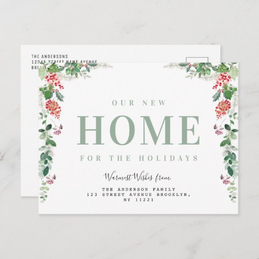 新しいホームクリスマスのお知らせはがき ポストカード (正面/裏面)