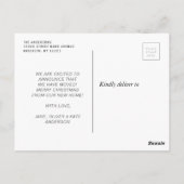 新しいホームクリスマスのお知らせはがき ポストカード (裏面)