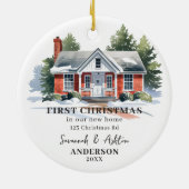 新しいホームクリスマスの初めてのクリスマス セラミックオーナメント (裏面)