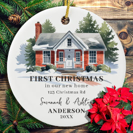 新しいホームクリスマスの初めてのクリスマス セラミックオーナメント