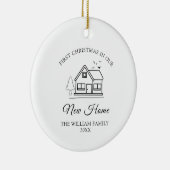 新しいホームクリスマスの初めてのクリスマス セラミックオーナメント (右)