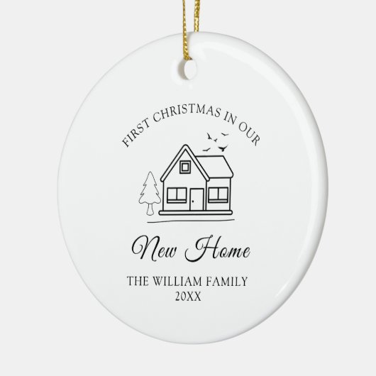 新しいホームクリスマスの初めてのクリスマス セラミックオーナメント (左)