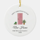 新しいホームクリスマスの初めてのクリスマス セラミックオーナメント (正面)