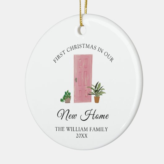 新しいホームクリスマスの初めてのクリスマス セラミックオーナメント (左)