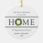 新しいホームクリスマスの初めてのクリスマス セラミックオーナメント (正面)