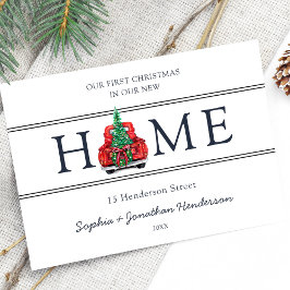 新しいホームクリスマスの初めてのクリスマス ポストカード