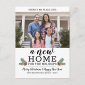 新しいホームクリスマスアドレス変更モダン2写真 シーズンポストカード (正面)