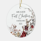 新しいホームクリスマスオーナメントの初めてのクリスマス セラミックオーナメント (左)