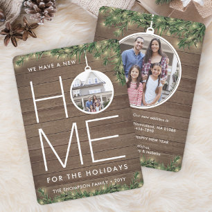 新しいホームクリスマスオーナメントウッド&ライト2写真 シーズンカード