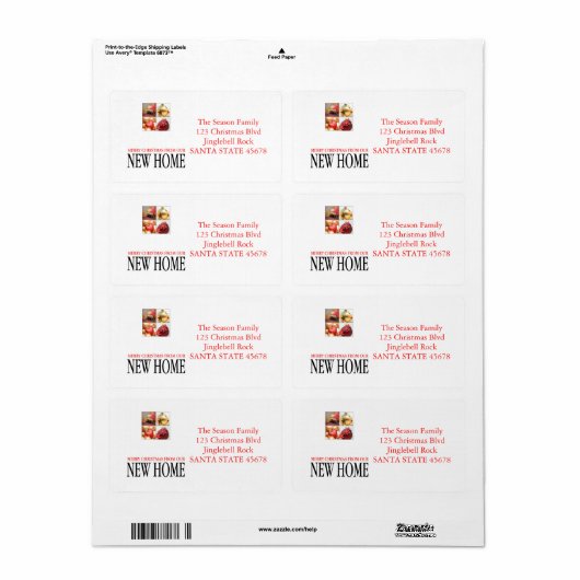 新しいホームクリスマスオーナメントコラージュ ラベル (フルシート)