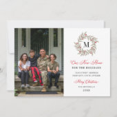 新しいホームクリスマスグリーナリーモノグラム写真 シーズンカード (正面)