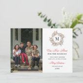 新しいホームクリスマスグリーナリーモノグラム写真 シーズンカード (スタンド正面)