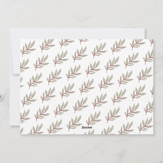 新しいホームクリスマスグリーナリーモノグラム写真 シーズンカード (裏面)