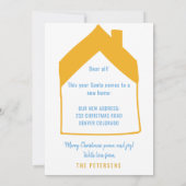 新しいホームクリスマスツリーの車のモダン休日を移動 案内状 (裏面)