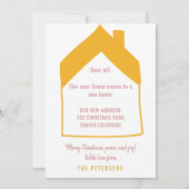 新しいホームクリスマスツリーの車のモダン休日を移動 案内状 (裏面)