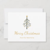 新しいホームクリスマスツリー金ゴールドスクリプトの移動 案内状 (正面)