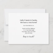 新しいホームクリスマスツリー金ゴールドスクリプトの移動 案内状 (裏面)