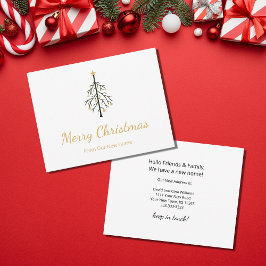 新しいホームクリスマスツリー金ゴールドスクリプトの移動 案内状