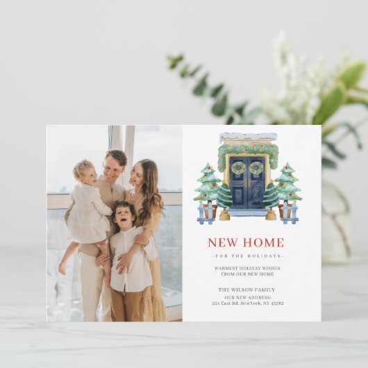 新しいホームクリスマスドア引越し写真 シーズンカード (スタンド正面)