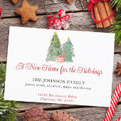 新しいホームクリスマスムービングアナウンスメントカード ポストカード