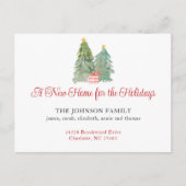 新しいホームクリスマスムービングアナウンスメントカード ポストカード (正面)