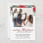 新しいホームクリスマスムービングアナウンスメントフォト シーズンカード (正面)