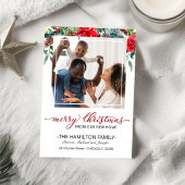 新しいホームクリスマスムービングアナウンスメントフォト シーズンカード