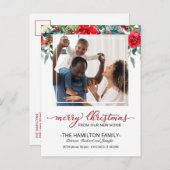 新しいホームクリスマスムービングアナウンスメントフォト シーズンポストカード (正面/裏面)