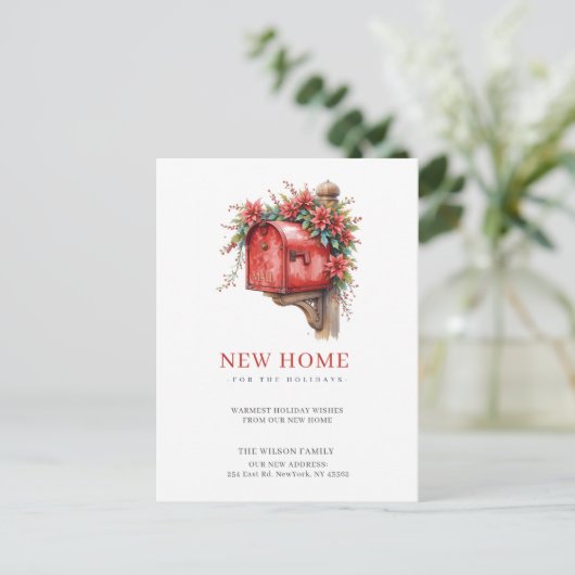 新しいホームクリスマスメールボックス新しいアドレスの移動 シーズンポストカード (スタンド正面)