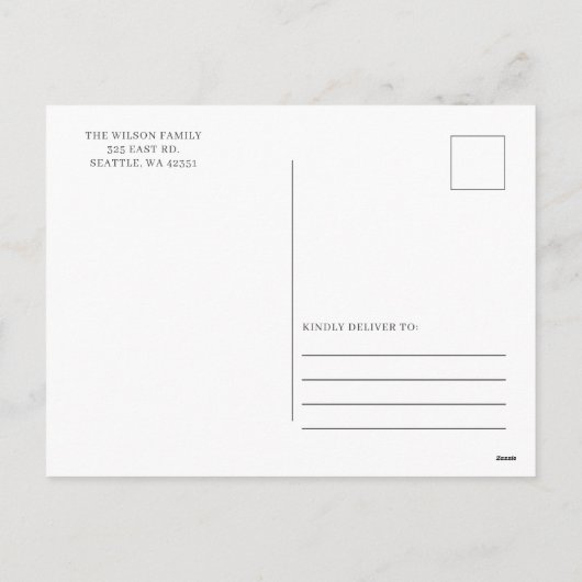 新しいホームクリスマスメールボックス新しいアドレスの移動 シーズンポストカード (裏面)