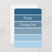 新しいホームクロージングおめでとうブルー絵を描チップ ノートカード (正面/裏面)