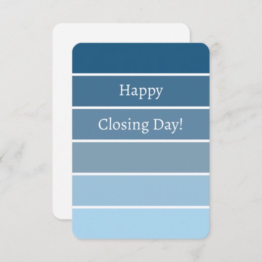 新しいホームクロージングおめでとうブルー絵を描チップ ノートカード (正面/裏面)