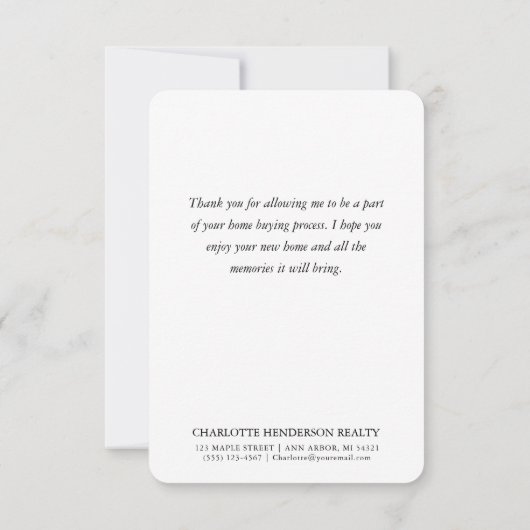 新しいホームクロージングおめでとうブルー絵を描チップ ノートカード (裏面)