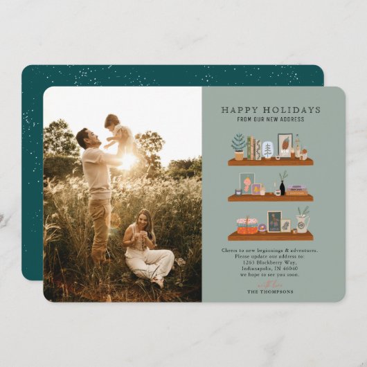 新しいホームシェルフ緑の動くアナウンスの写真 シーズンカード (正面/裏面)