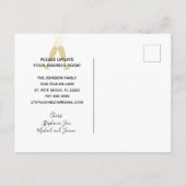 新しいホームシャンパンブラック金ゴールド幾何移動 案内ポストカード (裏面)