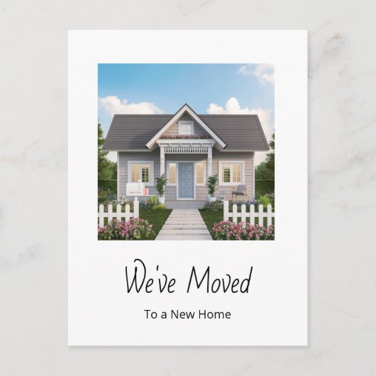 新しいホームシンプルの写真のアドレスの変更 案内ポストカード (正面)