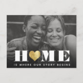 新しいホームシンプルカッコいいモダンミニマル移動 案内ポストカード (正面)