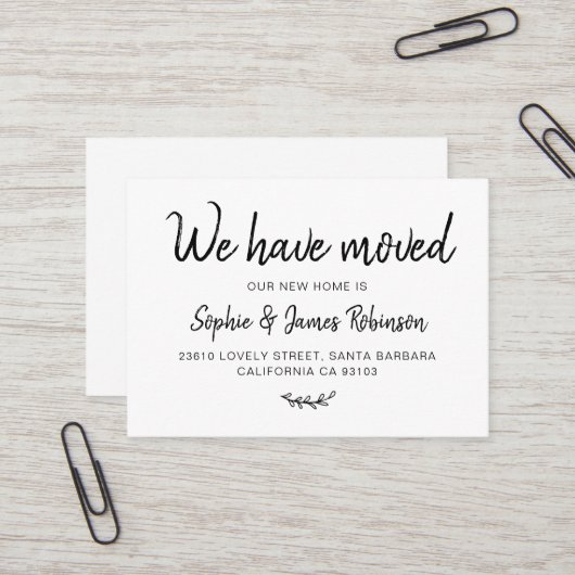 新しいホームシンプル移動挿入カードを移動 名刺 (正面/裏面インサイチュ)