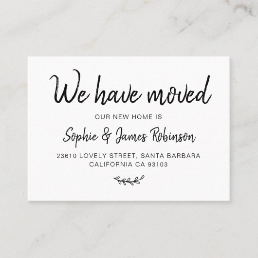 新しいホームシンプル移動挿入カードを移動 名刺 (正面)