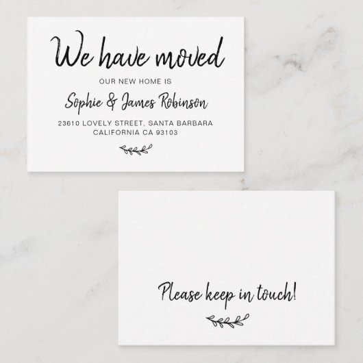 新しいホームシンプル移動挿入カードを移動 名刺 (正面/裏面)