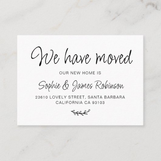 新しいホームシンプル移動挿入カードを移動 名刺 (正面)