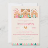 新しいホームジンジャーブレッドクリスマスカード 招待状 (正面)