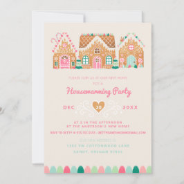 新しいホームジンジャーブレッドクリスマスカード 招待状