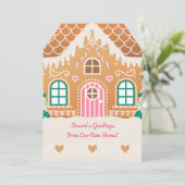 新しいホームジンジャーブレッドクリスマスカード 招待状 (スタンド正面)