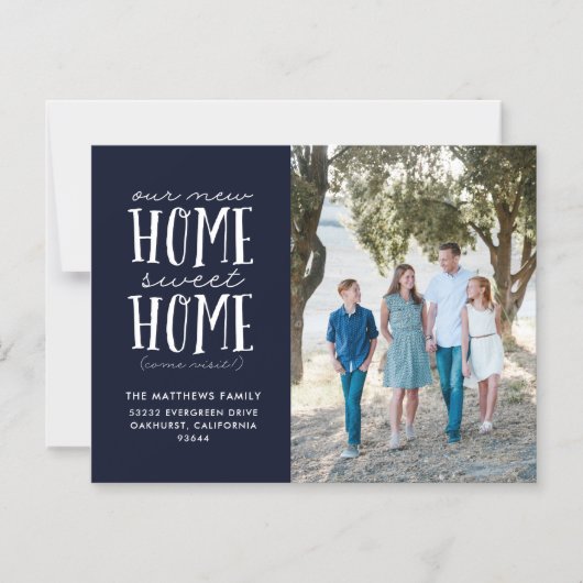 新しいホームスイートホームの動きの発表 マグネット招待状 (正面)