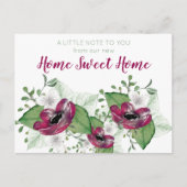新しいホームスイートホームウォーターカラーフローラ移動 案内ポストカード (正面)