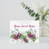 新しいホームスイートホームウォーターカラーフローラ移動 案内ポストカード (スタンド正面)